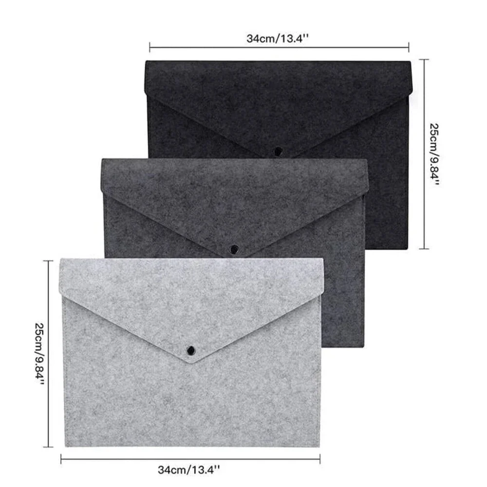 Felt File Folder, A4 Document Organizer with Button Closure